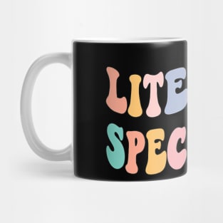 Back To School Teacher Groovy Literacy Specialist Mug